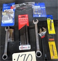 1 1/4" Socket, Wrenches, Punch Set, Lock,