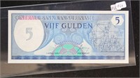 Surinam Paper Money 1980s group of 3 Uncirculated