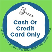 Payments Accepted- Cash & Credit Card Only