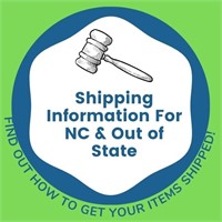 Shipping Information, NC & Out of State Read Here