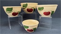 Vintage Watt Pottery Red Apple Mixing Bowls