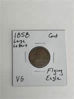 1858 Flying Eagle Cent Large Letters, VG