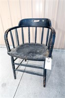 Antique Barrel Back Style Chair (Painted Black)