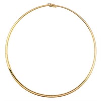 14K Yellow Gold 4mm/18" Omega Neck Chain