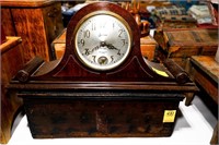 Sessions Mantel Clock & Vintage Wooden Box