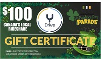 *Y-DRIVE RIDESHARE GIFT CERTIFICATE