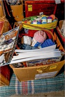 Basket of Yarn, Tin of Yard, Quilting Books