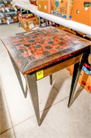 Primitive Checkerboard Top Side Table