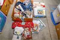 Plastic Container of Patterns, Quilt Patches, Box