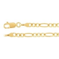 14K Yellow Gold 3mm/18" Diamond-Cut Figaro Chain