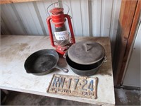 Cast Iron Pot, Frying Pan and Crescent