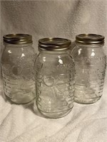 Longaberger blue ribbon jars with lids