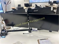 Acer 27" & Levono 27" Monitor with Dual Arm Stand