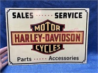 Vtg "Harley-Davidson" metal sign (11x15.5)