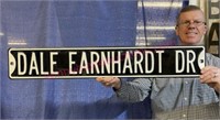 "Dale Earnhardt Dr" porcelain metal sign (6inx3ft)