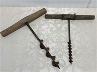 2 Vintage Corkscrew Augers