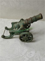 Miniature Cast Iron Green Cannon