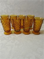 8 Vtg Fostoria Indiana Amber Class Footed Tumblers