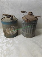 2 Metal Vintage 1 Gallon Gas/Oil Cans