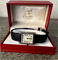 VINTAGE MUST DE CARTIER TANK WATCH STERLING SILVER