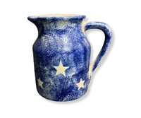 Blue & White Stars Ceramic Sponge Craft Pitcher