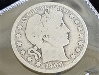 1906 D Barber Silver Half Dollar Silver Coin