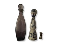 Mid-Century Purple Glass Decanter & Tequila Bottle