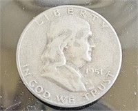 1951 S Franklin Silver half dollar coin