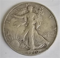 1940 S Walking Liberty Silver Half Dollar Coin
