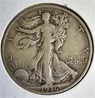 1936 S Walking Liberty Silver Half Dollar Coin