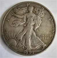 1939 S Walking Liberty Silver Half Dollar Coin