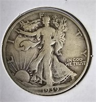 1939 S Walking Liberty Silver Half Dollar Coin