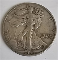 1943 D Walking Liberty Silver Half Dollar Coin