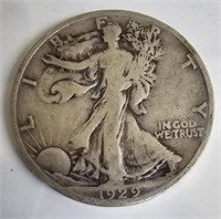 1929 S Walking Liberty Silver Half Dollar Coin