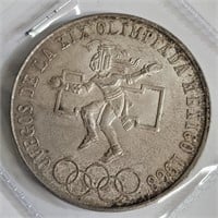 1968 Mexico 25 Pesos Silver Olympic Coin