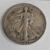 1941 S Walking Liberty Silver Half Dollar Coin