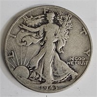 1943 Walking Liberty Silver Half Dollar Coin