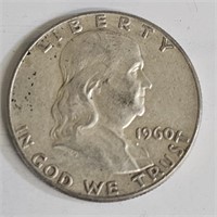 1960 Franklin Silver Half Dollar Coin