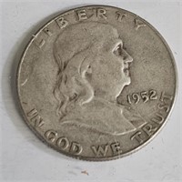 1952 S Franklin Silver Half Dollar Coin
