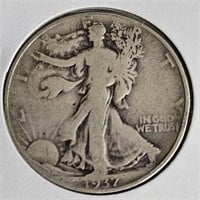 1937 Walking Liberty Silver Half Dollar Coin