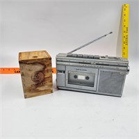Vintage realistic radio wooden fragrance box