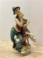 Porcelain Old Man & Donkey Figurine