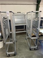 2 INDUSTRIAL DRYING  RACKS & WORK TABLE "LIKE NEW"