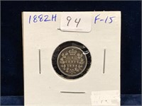 1882H Can Silver Five Cent Piece  F15