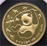 1985 CHINA PANDA 1/20 .999 GOLD