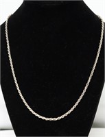 STERLING SILVER ROPE NECKLACE  20"