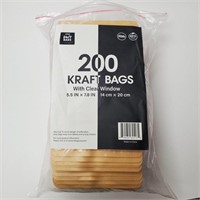Brown Kraft Candy Bags w/Window 200pk