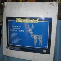 66 inch illuminated and animated standing reindeer