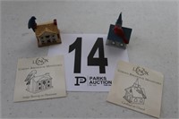 (2) Lenox Birdhouse Miniatures