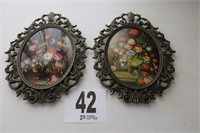 (2) Pieces of Metal Framed Wall Décor